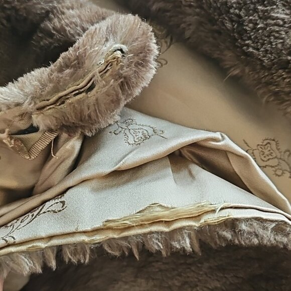 Vintage Beaver Fur Swing Coat Cropped Sleeve Jacket Medium - Picture 12 of 12